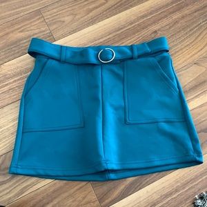 Blue Belted 70s Mini Skirt